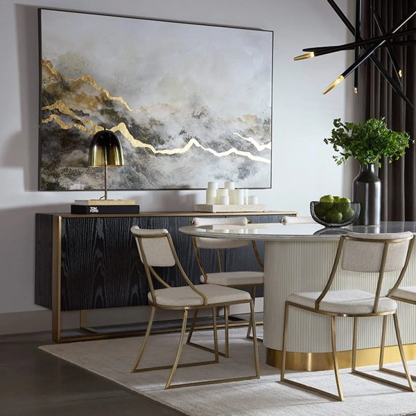 Dolton Modern Wood Sideboard Steel Frame Buffet Cabinets - Image 3