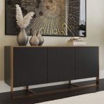 Dolton Modern Wood Sideboard Steel Frame Buffet Cabinets - Image 2