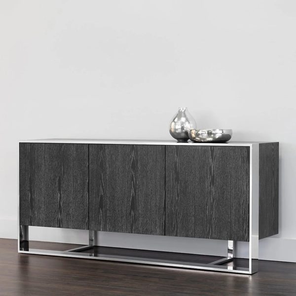 Dolton Modern Wood Sideboard Steel Frame Buffet Cabinets - Image 9