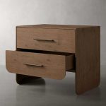 Felton Closed Nightstand Wood Bedside Table with Soft-Close Drawers - Image 2