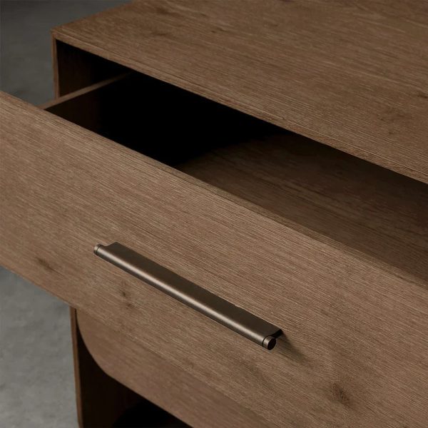 Felton Closed Nightstand Wood Bedside Table with Soft-Close Drawers - Image 3