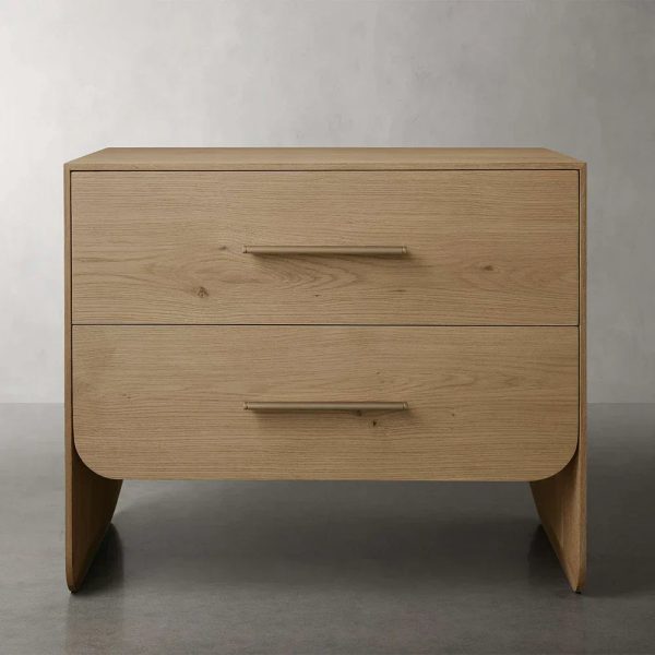 Felton Closed Nightstand Wood Bedside Table with Soft-Close Drawers - Image 4