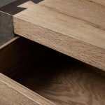 Telluride Closed Mexican Oak Nightstand Wood Night Side Table With Two Drawers - Image 3