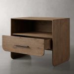 Felton Open Nightstand Oak Bedside Cabinet with Drawer & Shelf - Image 5