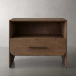 Felton Open Nightstand Oak Bedside Cabinet with Drawer & Shelf - Image 4