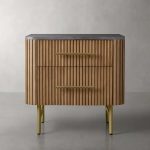 Finnley Closed Nightstand Marble Double Drawers Chest Bedside Table - Image 7