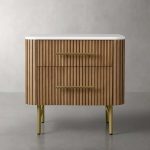 Finnley Closed Nightstand Marble Double Drawers Chest Bedside Table - Image 10
