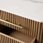 Finnley Closed Nightstand Marble Double Drawers Chest Bedside Table - Image 12