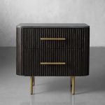 Finnley Closed Nightstand Marble Double Drawers Chest Bedside Table - Image 13