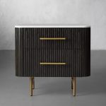 Finnley Closed Nightstand Marble Double Drawers Chest Bedside Table - Image 16