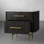 Finnley Closed Nightstand Marble Double Drawers Chest Bedside Table - Image 17