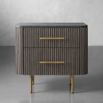 Finnley Closed Nightstand Marble Double Drawers Chest Bedside Table - Image 19