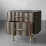 Finnley Closed Nightstand Marble Double Drawers Chest Bedside Table - Image 20
