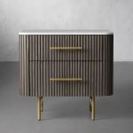 Finnley Closed Nightstand Marble Double Drawers Chest Bedside Table - Image 22