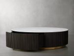 Finnley Round Storage Coffee Table Living Room Stone Center Tea Table - Image 6