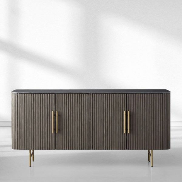 Finnley Wood Sideboard Marble Countertop Buffet Storage Cabinet Rural Entryways Cabinet - Image 14