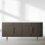 Finnley Wood Sideboard Marble Countertop Buffet Storage Cabinet Rural Entryways Cabinet - Image 13