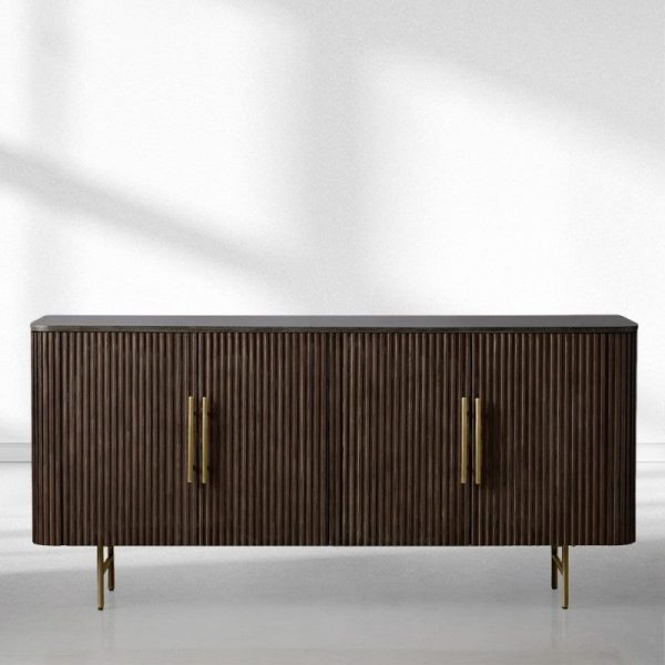Finnley Wood Sideboard Marble Countertop Buffet Storage Cabinet Rural Entryways Cabinet - Image 10