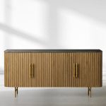 Finnley Wood Sideboard Marble Countertop Buffet Storage Cabinet Rural Entryways Cabinet - Image 8