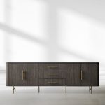 Finnley Marble Top Sideboard Wood Bluestone Top Buffet Cabinet with Drawers - Image 6