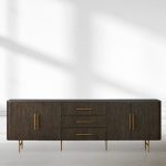 Finnley Marble Top Sideboard Wood Bluestone Top Buffet Cabinet with Drawers - Image 10