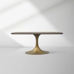 Aero Saint Germain Solid Oak Top Dining Table Tulip Rectangular Dining Table with Launette Base - Image 42