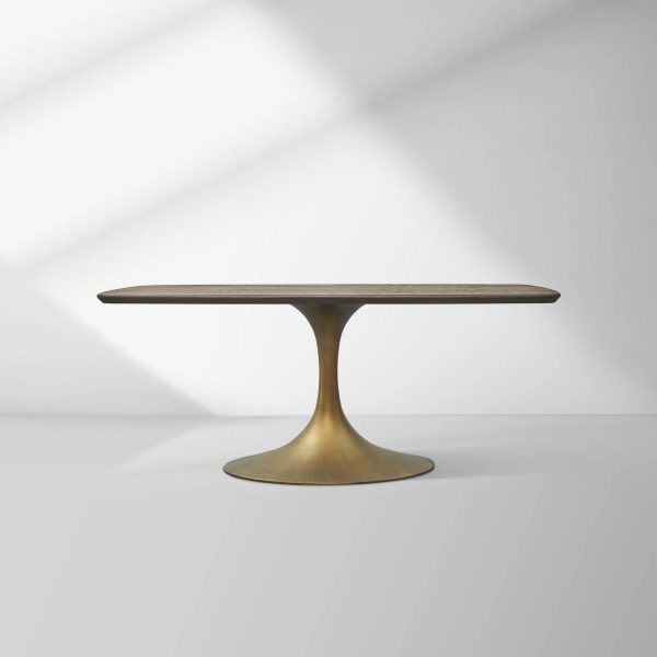 Aero Saint Germain Solid Oak Top Dining Table Tulip Rectangular Dining Table with Launette Base - Image 42