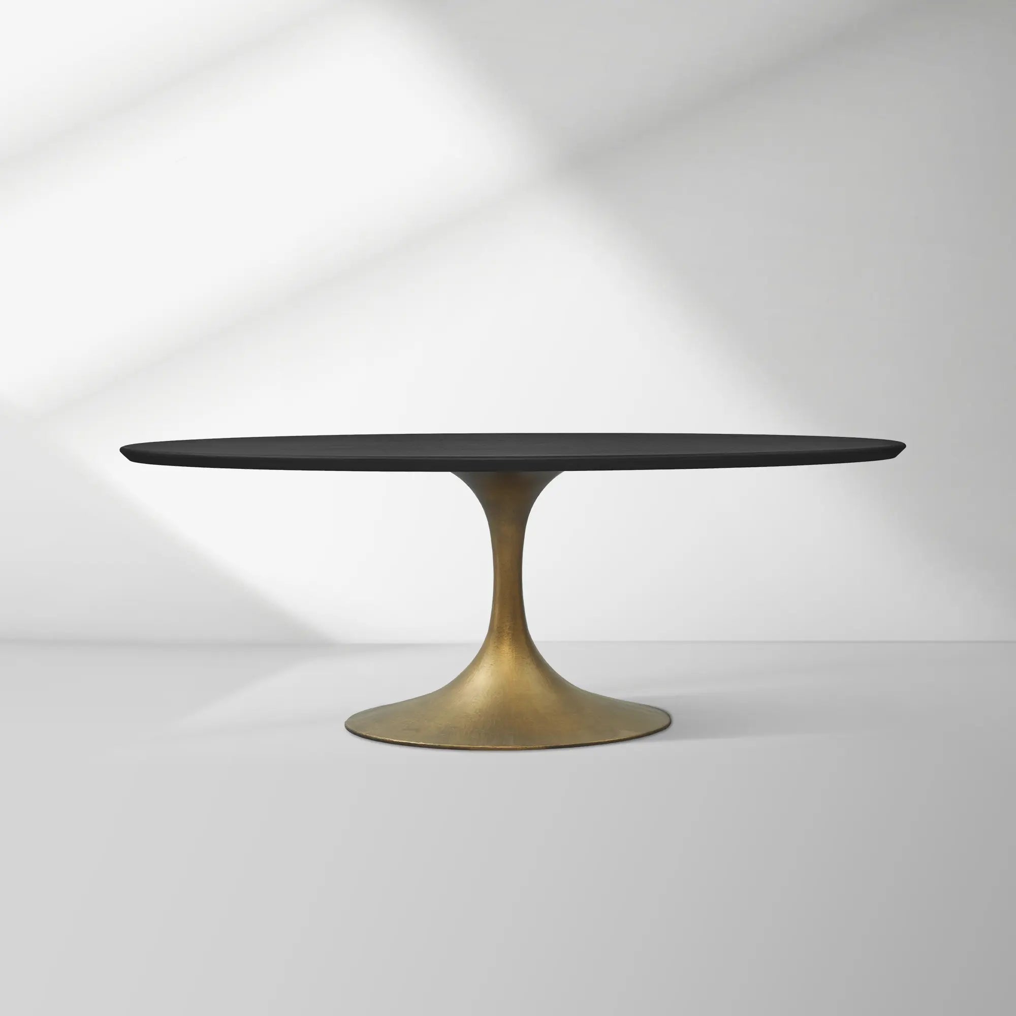HL-AB-_Black.jpg Aero Oval Solid Wood Dining Table Tulip Round Dining Table with Cast Steel Base - Image 1