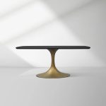 Aero Saint Germain Solid Oak Top Dining Table Tulip Rectangular Dining Table with Launette Base - Image 37