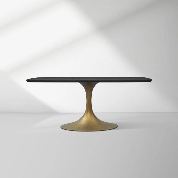 Aero Saint Germain Solid Oak Top Dining Table Tulip Rectangular Dining Table with Launette Base - Image 37