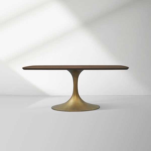 Aero Saint Germain Solid Oak Top Dining Table Tulip Rectangular Dining Table with Launette Base - Image 39
