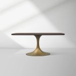 Aero Saint Germain Solid Oak Top Dining Table Tulip Rectangular Dining Table with Launette Base - Image 38