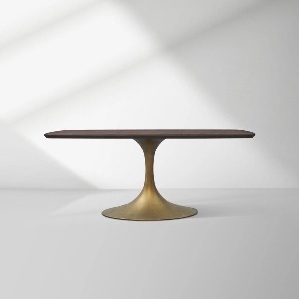 Aero Saint Germain Solid Oak Top Dining Table Tulip Rectangular Dining Table with Launette Base - Image 38