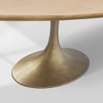 Aero Oval Solid Wood Dining Table Tulip Round Dining Table with Cast Steel Base - Image 2