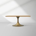 Aero Saint Germain Solid Oak Top Dining Table Tulip Rectangular Dining Table with Launette Base - Image 41
