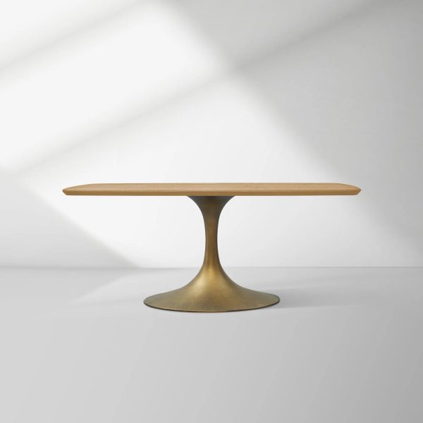 Aero Saint Germain Solid Oak Top Dining Table Tulip Rectangular Dining Table with Launette Base - Image 41