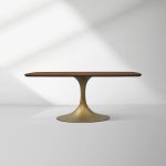 Aero Saint Germain Solid Oak Top Dining Table Tulip Rectangular Dining Table with Launette Base - Image 44