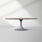 Aero Oval Solid Wood Dining Table Tulip Round Dining Table with Cast Steel Base - Image 27