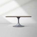 Aero Saint Germain Solid Oak Top Dining Table Tulip Rectangular Dining Table with Launette Base - Image 35