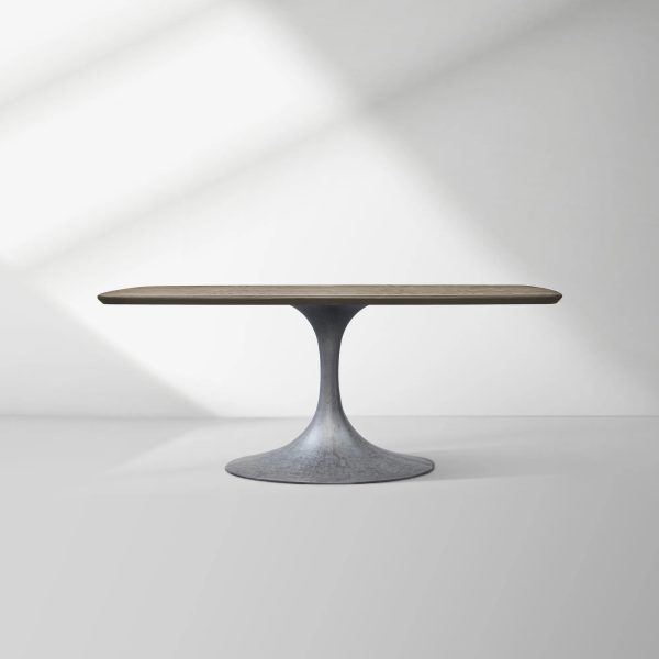 Aero Saint Germain Solid Oak Top Dining Table Tulip Rectangular Dining Table with Launette Base - Image 35