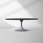 Aero Oval Solid Wood Dining Table Tulip Round Dining Table with Cast Steel Base - Image 21