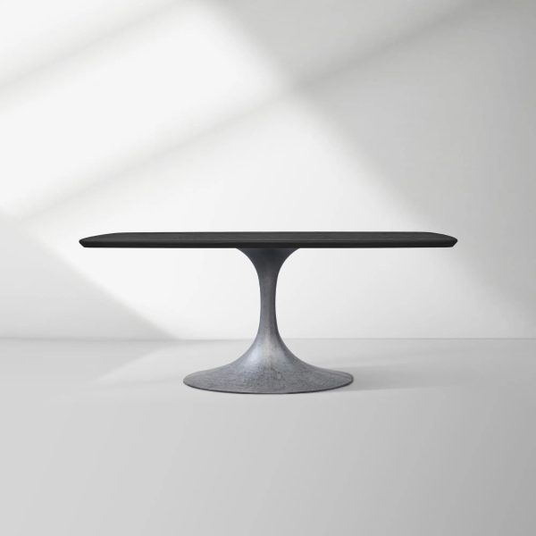 Aero Saint Germain Solid Oak Top Dining Table Tulip Rectangular Dining Table with Launette Base - Image 28