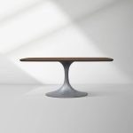 Aero Saint Germain Solid Oak Top Dining Table Tulip Rectangular Dining Table with Launette Base - Image 31