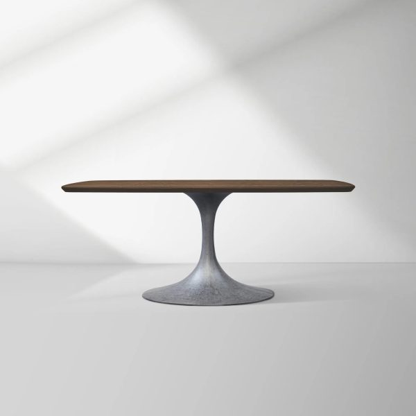 Aero Saint Germain Solid Oak Top Dining Table Tulip Rectangular Dining Table with Launette Base - Image 31