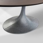 Aero Oval Solid Wood Dining Table Tulip Round Dining Table with Cast Steel Base - Image 29