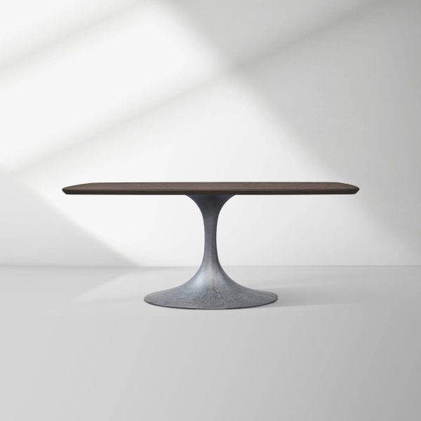 Aero Saint Germain Solid Oak Top Dining Table Tulip Rectangular Dining Table with Launette Base - Image 30