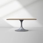 Aero Saint Germain Solid Oak Top Dining Table Tulip Rectangular Dining Table with Launette Base - Image 36