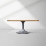 Aero Saint Germain Solid Oak Top Dining Table Tulip Rectangular Dining Table with Launette Base - Image 33