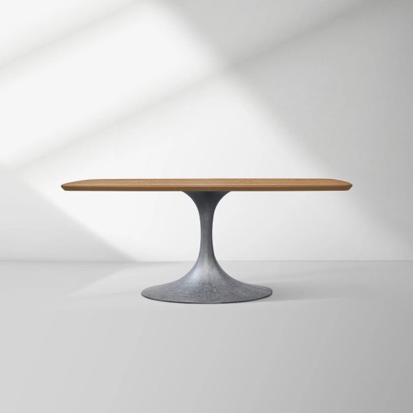 Aero Saint Germain Solid Oak Top Dining Table Tulip Rectangular Dining Table with Launette Base - Image 33