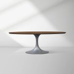 Aero Oval Solid Wood Dining Table Tulip Round Dining Table with Cast Steel Base - Image 24